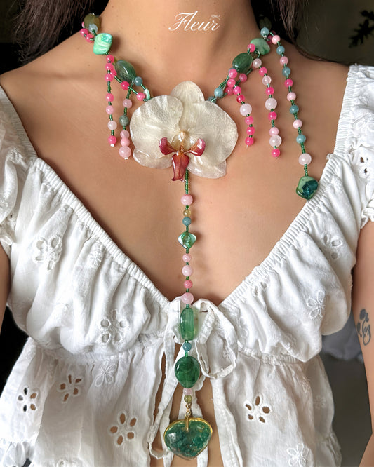 Enchanted Garden Orchid Necklace