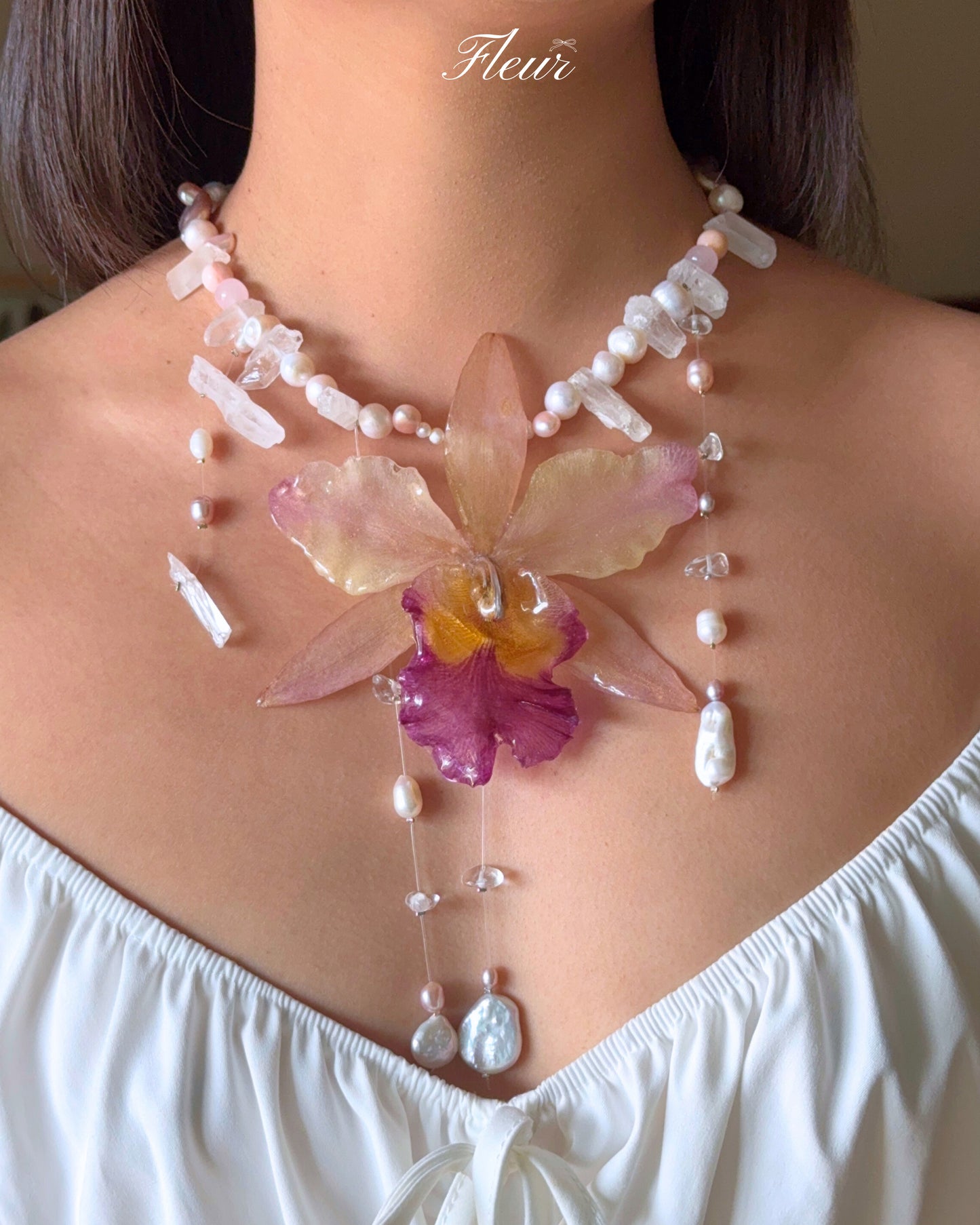 Rose Quartz Orchid Veil