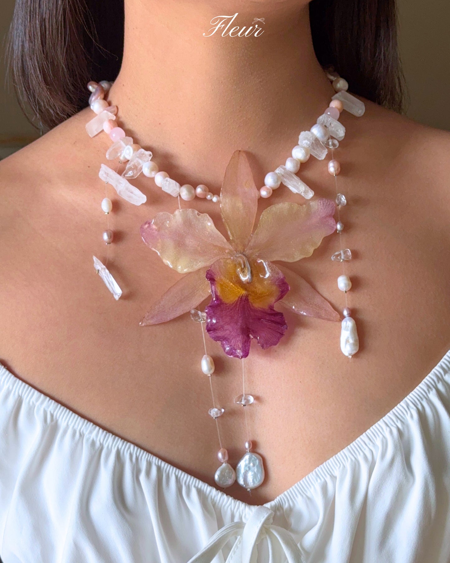 Rose Quartz Orchid Veil