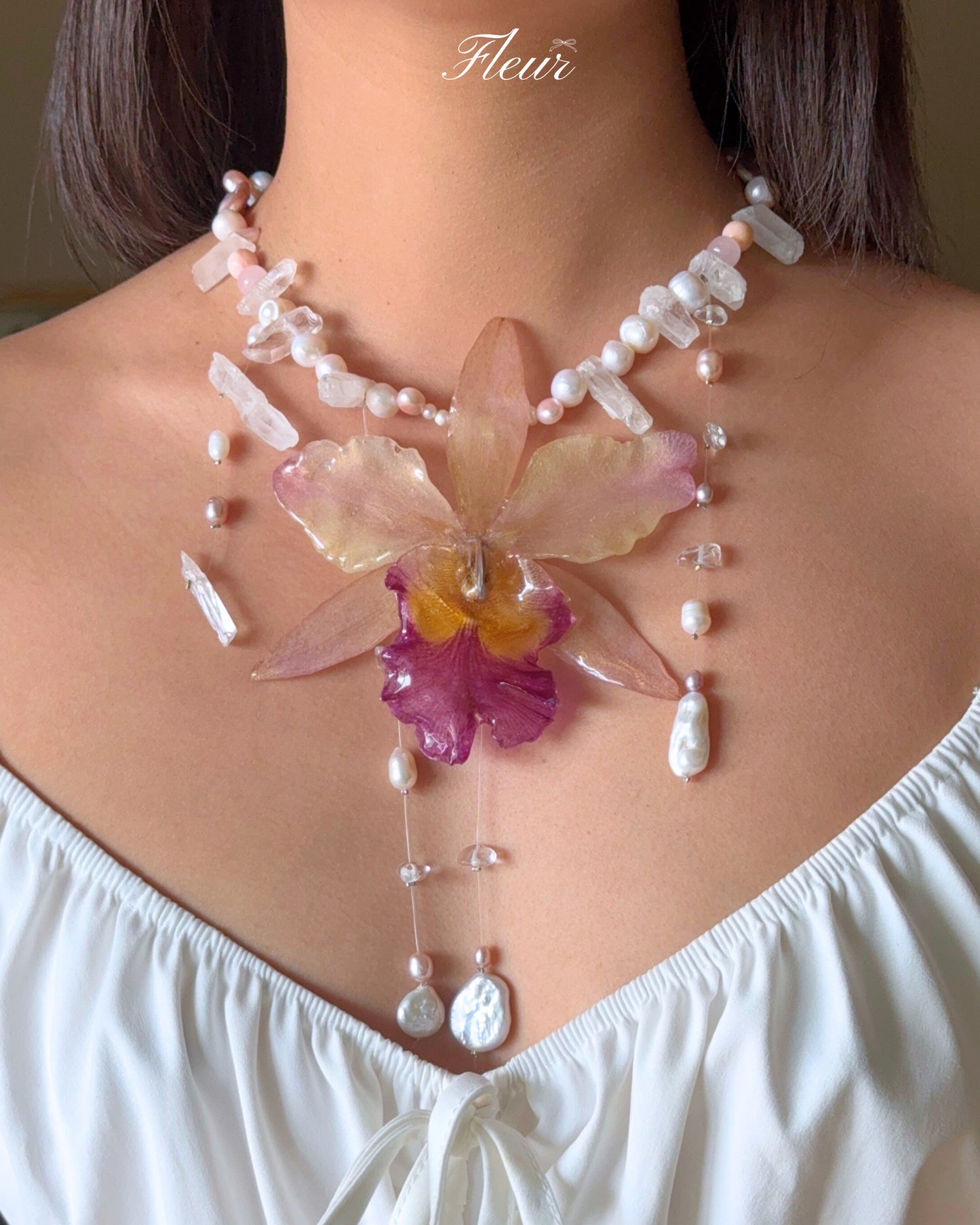 Rose Quartz Orchid Veil