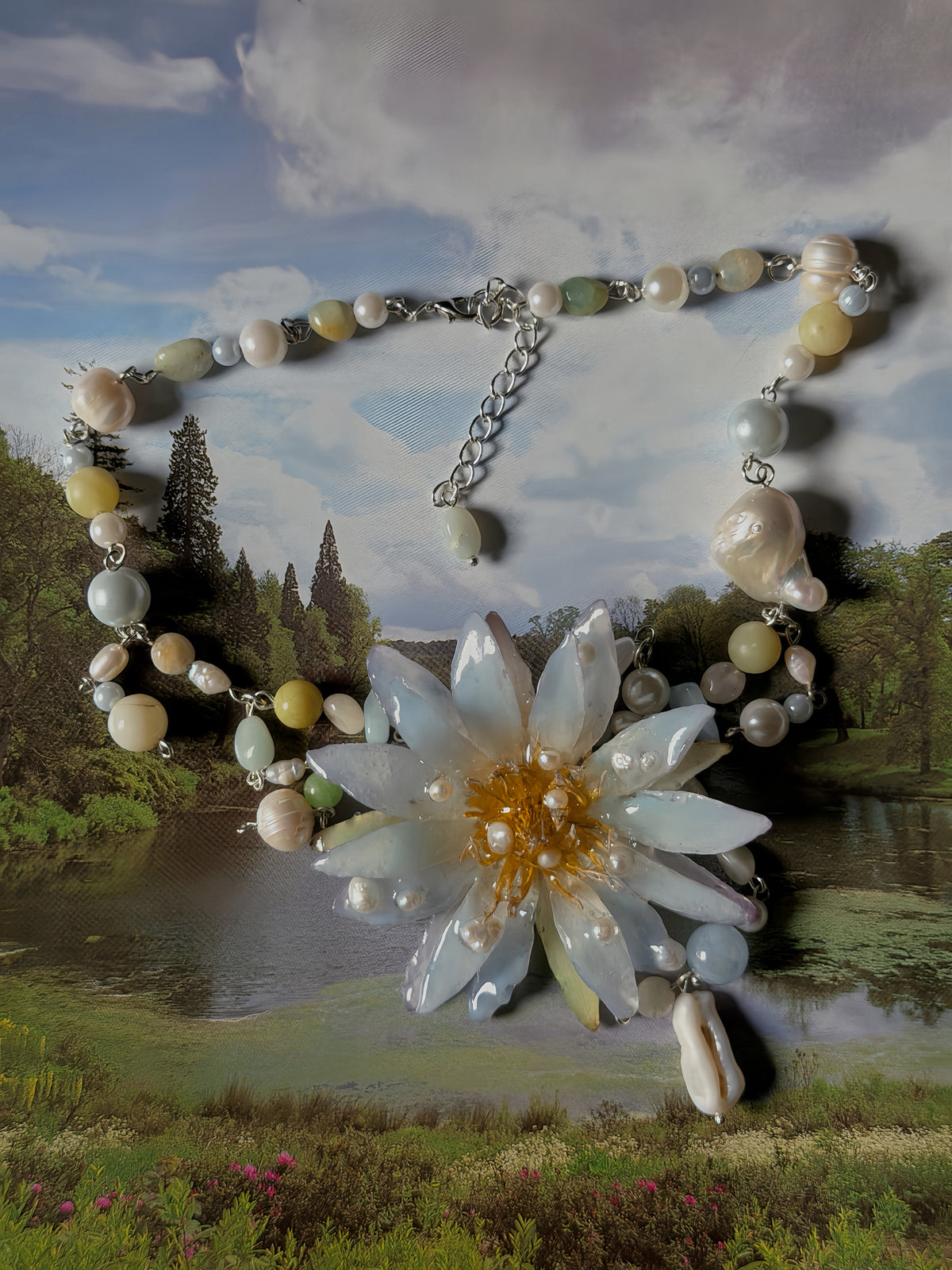 LIORA — Blue Lotus Necklace