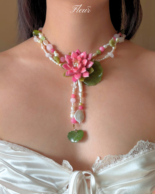 Lotus Pearl Garden Necklace