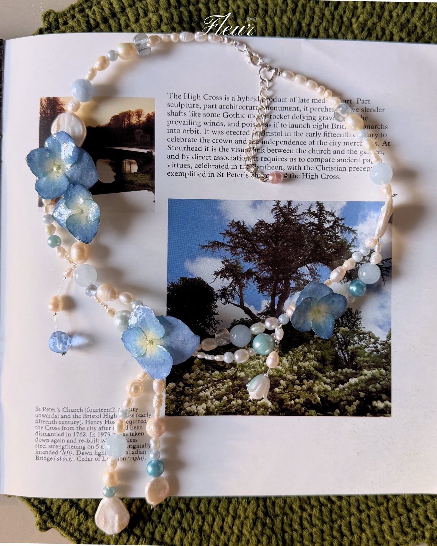 Blue Hydrangea Princess Necklace