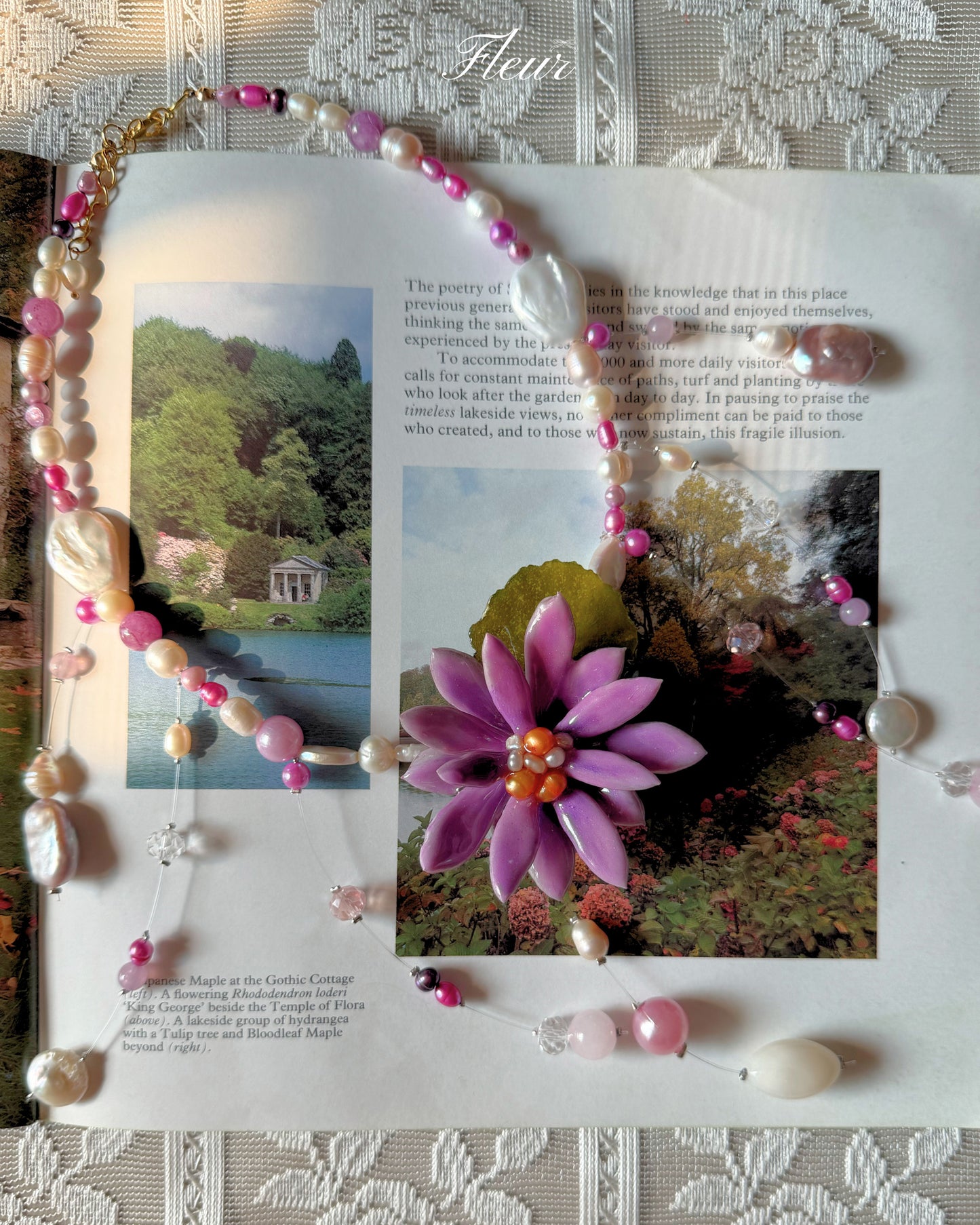 Violet Lotus Cascade Necklace