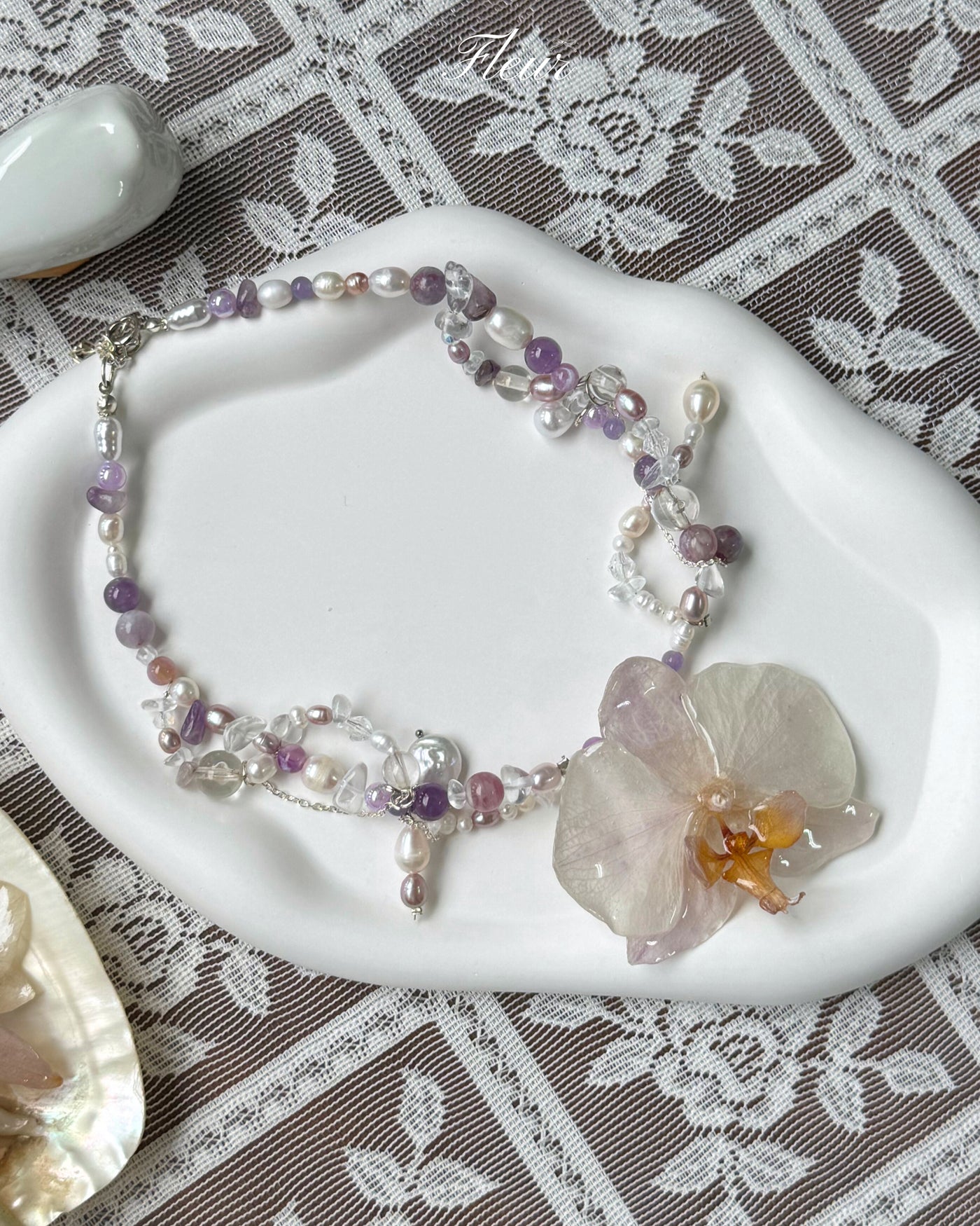 Lavender Mist Orchid Necklace